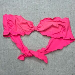Victoria’s Secret Hot Pink Ruffle Bandeau Bikini Top